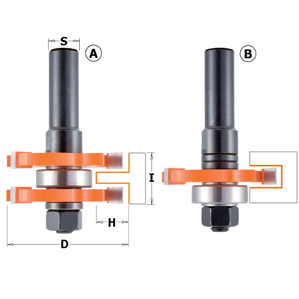 CMT 800.626.11M Bit For Cutting Grooves, 3/4-Inch Cutting Length, 1/2-Inch Shank