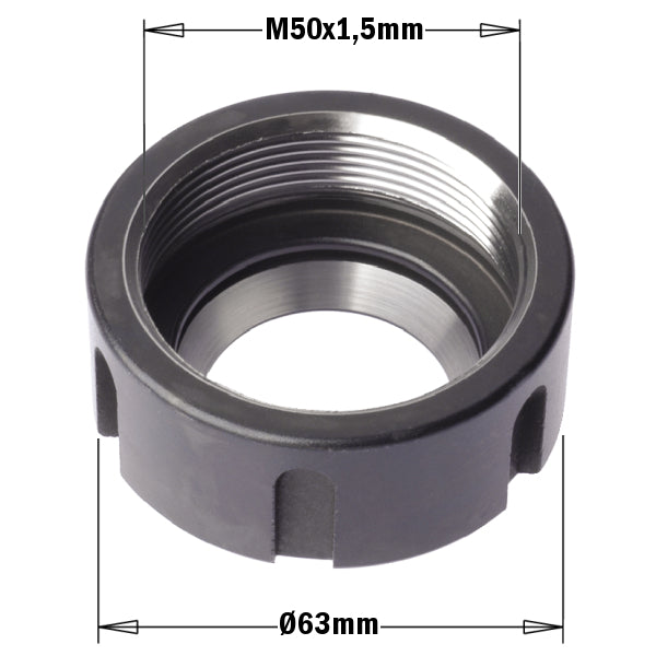 CMT 992.383.01 Clamping Nut for Chucks with ER40 Collet, Right-Hand Rotation
