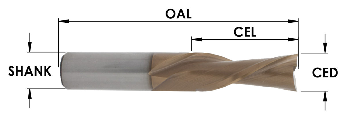 HRD202MD - SC MOAB-PLUS COATED 2FL DOWNCUT SPIRAL ( MD EXTENDED LIFE) : 1/8 CD X 1/2 CL X 1/4 SHK X 2 OAL