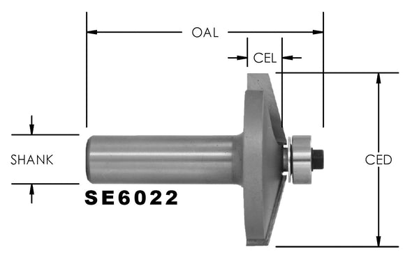 SE6020 - C/T DOOR EDGE PROF 1 3/4 CD X 3/8 CL