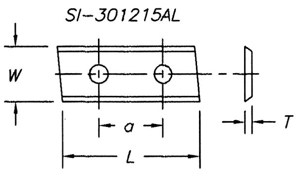 SI-301215AL - Insert 30 x 12 x1.5 Dbl  Angle left 14 CTC (10 pk)