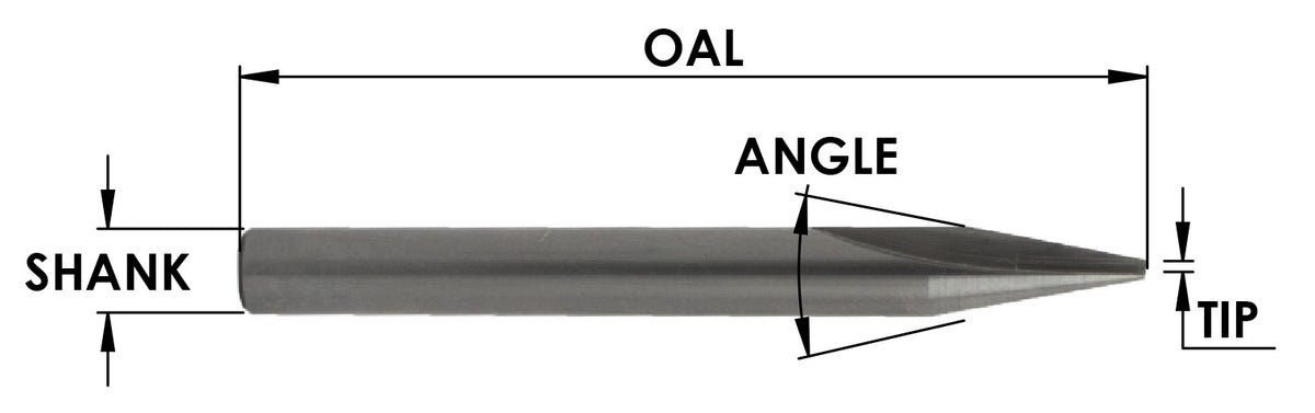 SLIN010 - SC LINER BIT: 22 DEG, FINE POINT END, 1/4 SHK X 2 OAL X 1 FL