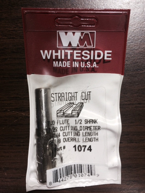 1074 Whiteside 17/32 1/2 Shank Straight Bit