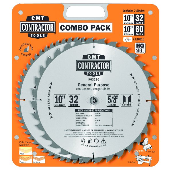 CMT K1001C ITK Contractor Combo Pack including 2 Blades for General Purpose & Finishing