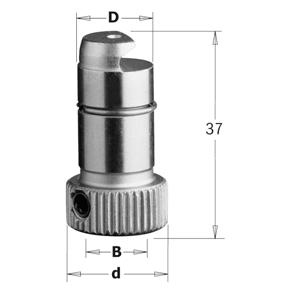 CMT 360.001.02 Drill Adaptor for Biesse, 10mm (25/64-Inch) Shank, 20mm (25/32-Inch) Diameter, Left-Hand Rotation