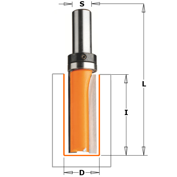 CMT 812.127.11B Pattern Bit with Bearing, 1/4-Inch Shank, 1/2-Inch Diameter