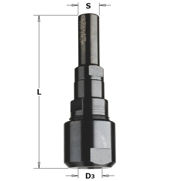 CMT 796.001.00 Router Collet Chuck Extension for 1/2-Inch Collets, 1/2-Inch Shank