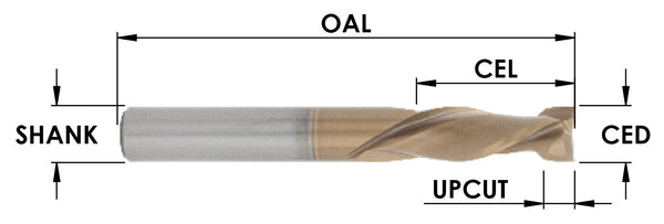 HMDUD445 - SC MOAB-PLUS COATED 2+2 COMPRESSION BIT ( MD EXTENDED LIFE) : 1/4 CD X 7/8 CL X 1/4 SHK X 2-1/2 OAL : 1/4 UPCUT