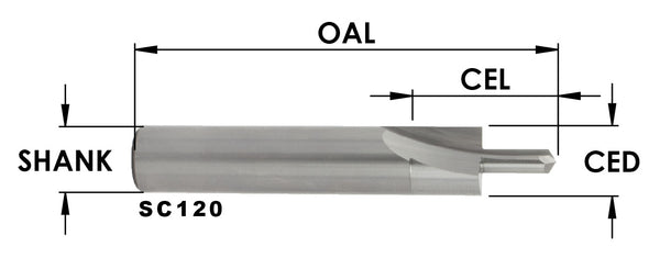 SC110 - SC WOOD SCREW SLOT BIT: #8 BUGLE-HEAD ROUND, 7/16 CD X 15/16 CL X 1/2 SHK X 3 OAL