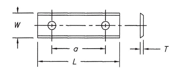 SI-4951215 - Insert 49.5 x 12 x1.5 4 Sided  2 hole  (10 pc box)