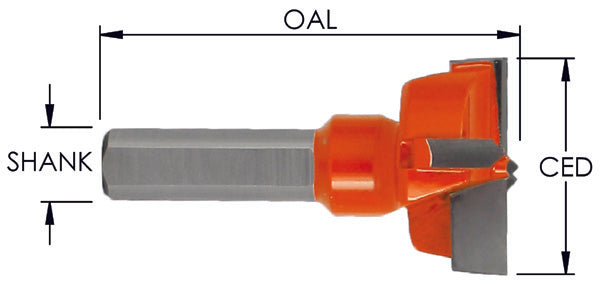 SEHB7024LH - 24 MM Hinge Bit X 70 MM OAL X LH Rot