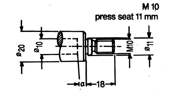 QCDA1001RH - Quick Change DA, M10 x 15mm length
