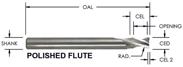 SPR220 - S/C O FL Rounding Bit x 1/4 CD x 1/4 R x 1/4 Shk