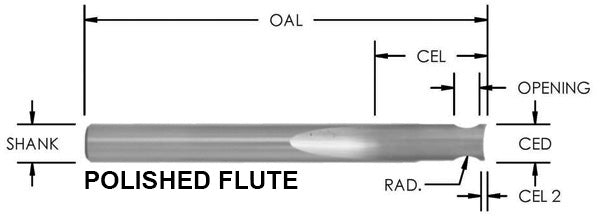 SPR400 - S/C Radius O FL Spiral 1 FL x 1/4 CD x 1/8 R x 1/4