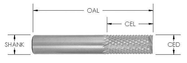 SCFB110 - SC  FIBERGLASS BIT 1/4 CD X  3/4 CL X 2-1/2 OAL