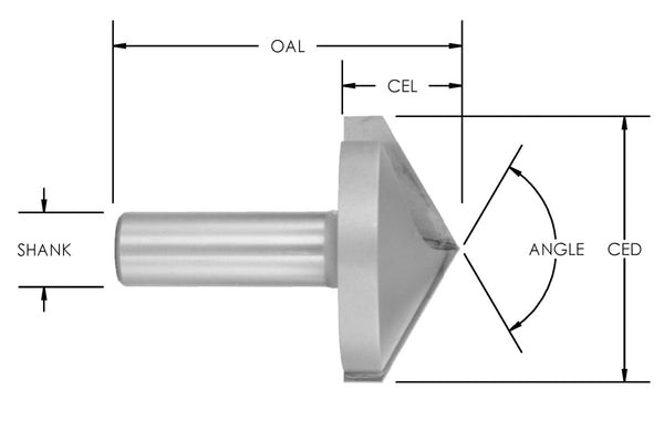 SE1526 - C/T 120 Deg V-Gr Inc Angle 1-3/4 LD x1/2