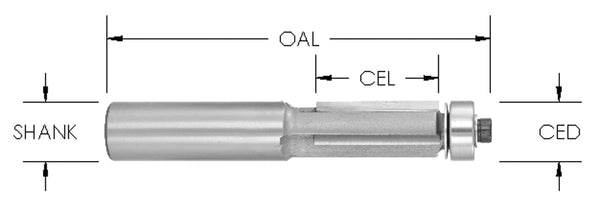 SE2501 - C/T 3FL Trim  1/2 CD x 1/2 CL x 1/4 Sh x 2-3/8 OAL