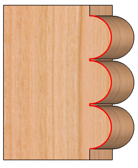 SE3202 - C/T Triple Bead 1/8 Rad x 7/8 CD x 1 CL X 1/2 SHK