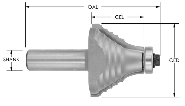 SE3315 - C/T BEAD PF MOLD 3/4 Sm CD x 1-11/16 CL x 1-5/8 LD
