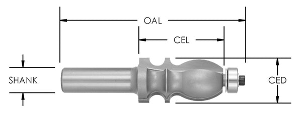 SE3324 - C/T Spec Molding   5/16 Bead Dia x 15/16