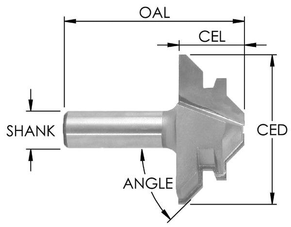 SE3362 - C/T 45 Deg Lock Miter 3 1/2 Lg Dia-1 5/8