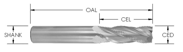 SRU746FIN - 3/4 CD X 2 1/8 CL X 3/4 SH X 4FL RH UP FIN RUF