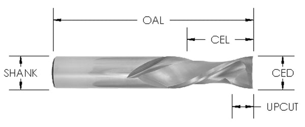 SHDUD558 - SC 2+2 COMPRESSION BIT ( HD MAX  LIFE) : 1/2 CD X 1-1/4  CL X 1/2SHK X 3 OAL : 1/2 UPCUT