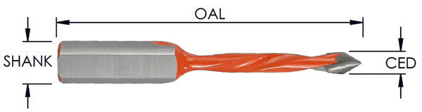 SEV7014LH - 14MM Bor BIT X 70 MM OAL X LH Rot
