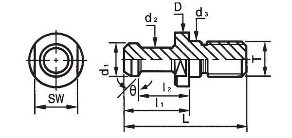 SE07805 - Type BT 50-45 Deg Pull Stud